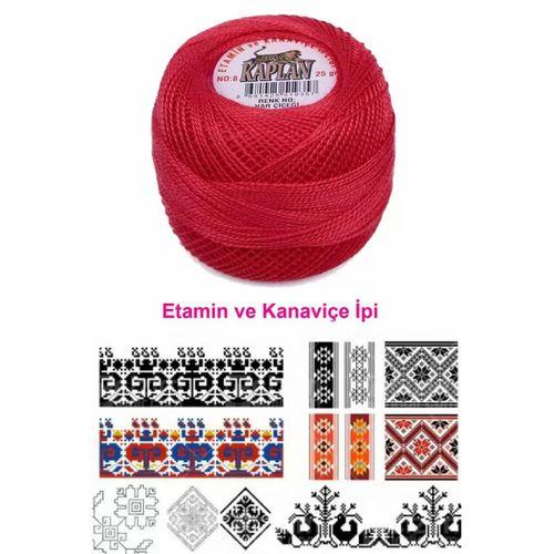 Kaplan Etamin Ve Kanaviçe İpi 8 No Kod/Renk: NAR ÇİÇEĞİ - Royaleks