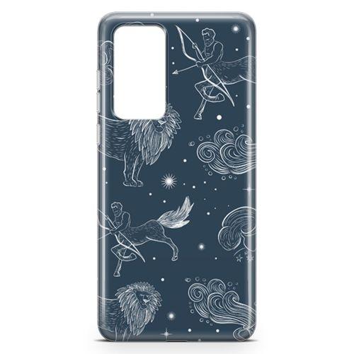 Huawei P40 Kılıf Astroloji Burç Haritası Arka Kapak Koruma Desenli Full Koruyucu
