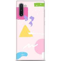 Samsung Galaxy Note 10 Kılıf HD Baskılı Kılıf - Üçgen Kare + Tam Ekran Koruyucu