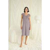 Kolu Omzu Ve Yakası Dantelli Önü Düğmeli Gecelik