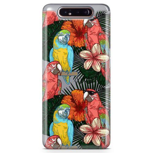Samsung Galaxy A80 Kılıf Dost Papağanlar Arka Kapak Koruma Desenli Full Koruyucu