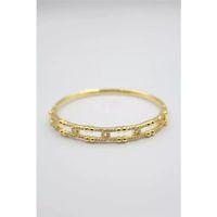 Taşlı Vip Bilezik - Altın