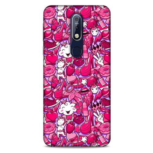 Graffitix (5) Desenli Silikon Kapak Nokia 7.1 Kılıf