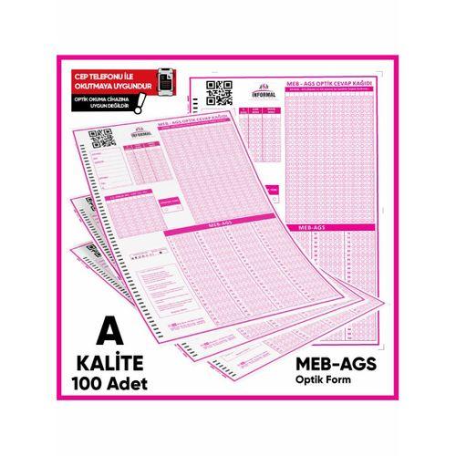 MEB-AGS Deneme Sınavları İçin 100 Adet Optik Form