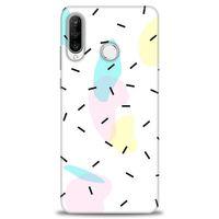 Huawei P30 Lite Kılıf HD Baskılı Kılıf - Çubuklar ve Renkler + Tam Ekran Koruyucu