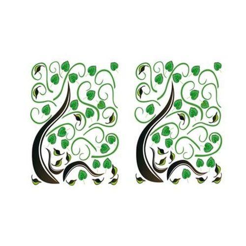2 Adet Duvar Çıkartma Stıcker Dekoratif Duvar Kağıdı Ağaçlı Pvc 70X50X0,5Cm