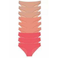 9 adet Süper Eko Set Likralı Kadın Slip Külot Ten Pudra Fuşya