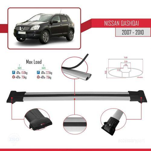 Nissan Qashqai 2007-2010 Arası ile uyumlu FLY Model Ara Atkı Tavan Barı GRİ