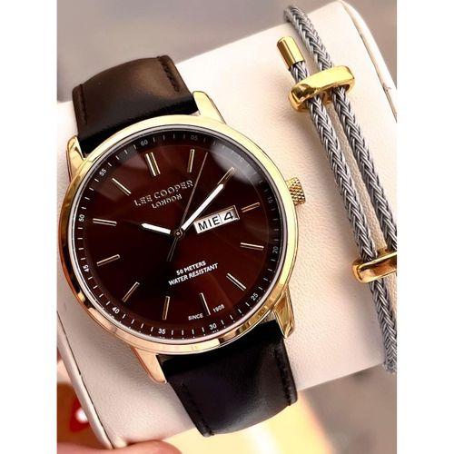 Lee Cooper İtalyan Tasarım Bileklik Hediyeli 2 Yıl Garantili 5 Atm Erkek Kol Saati ELC.08235.142
