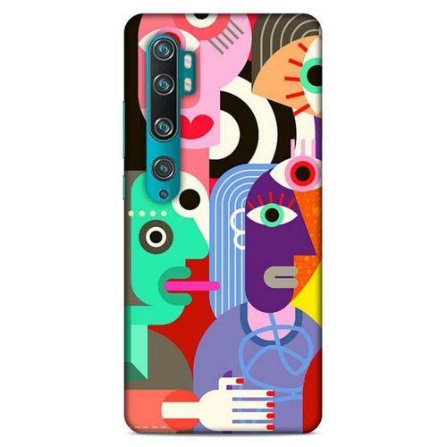 Lopard Xiaomi Mi Note 10 Pro Uyumlu Kılıf Soyut Sanat (14) Desenli Lansman Kılıf