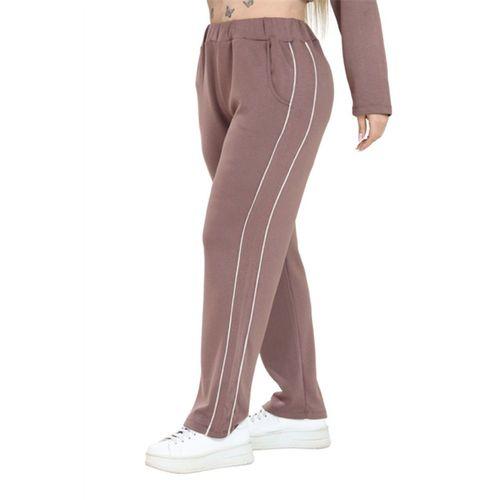 Melsay Butik Büyük Beden Vizon Krem Çizgi Detay Modal Kadın Eşofman Takımı