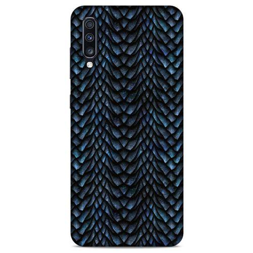 Samsung Galaxy A70s Kılıf Dragons (4) Koruma Kılıfı Ejderha Skin Lacivert