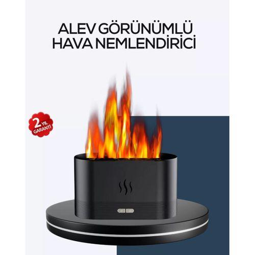 Aromatik Oda Kokusu Difüzörü Alev Tasarımlı Led Işıklı Nemlendirici