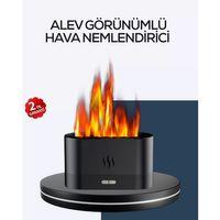 Aromatik Oda Kokusu Difüzörü Alev Tasarımlı Led Işıklı Nemlendirici