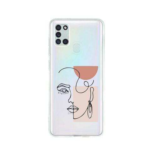 Samsung A21S Women Art Desenli Premium Şeffaf Silikon Kılıf