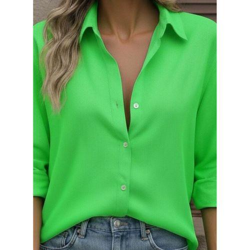 Kadın Uzun Kollu Yakalı önden Düğmeli Gömlek
