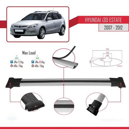 Hyundai İ30 ESTATE 2007-2012 Arası ile Uyumlu FLY Model Ara Atkı Tavan Barı GRİ 3 ADET BAR