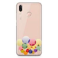 Huawei Nova 3e Kılıf Konfeti Yıldızlar Arka Kapak Koruma Desenli Full Koruyucu