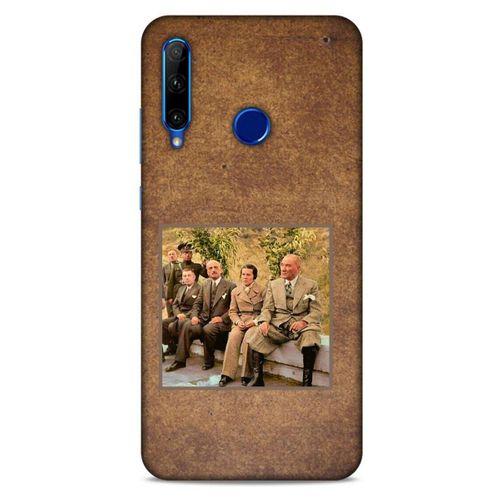 Huawei Y6P Kılıf Atatürk (25) Antişok Kapak Kahve Kumlar