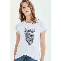 Sokratez Baskılı Beyaz Kadın Tshirt