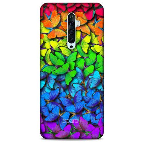 Oppo Reno 2z Kılıf Kelebek Etkisi (4) Koruma Kılıfı Yeşil Kırmızı