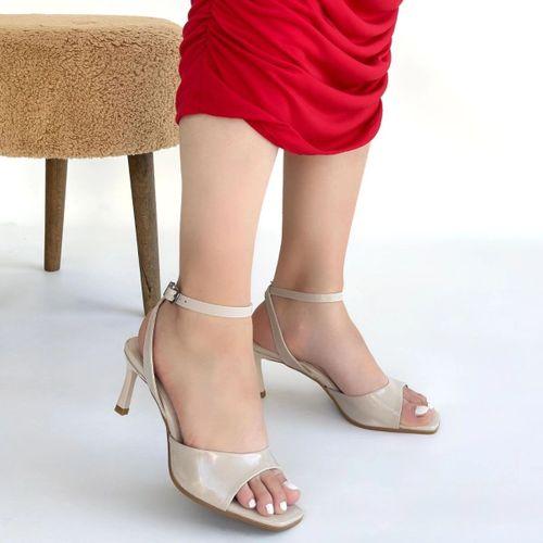 Lenya Bej Rugan Topuklu Ayakkabı