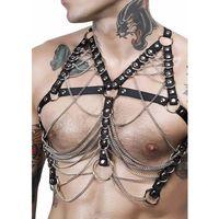 Zincir Ve  Lastik Detaylı Seksi Erkek  Gay Fantazi Giyim - Brfm58