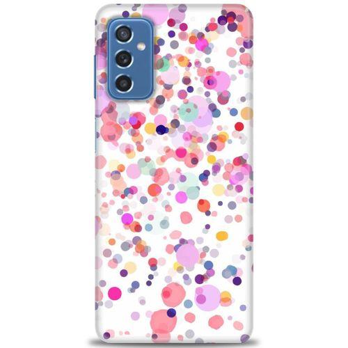 Samsung Galaxy M52 5G Kılıf HD Baskılı Kılıf - Renkli Benekler + Tam Ekran Koruyucu