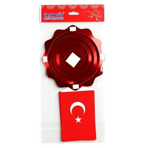 Vatan Metalize Sıralı Bayraklı Zincir Süs