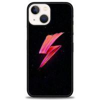 iPhone 13 Mini Kılıf HD Baskılı Kılıf - Pembe Şimşek + Tam Ekran Koruyucu