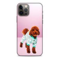 Apple iPhone 12 Pro Kılıf Köpek Kıyafetleri (33) Hybrid Kılıf Poodle Pijama