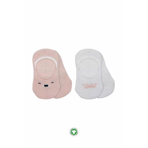 Bistyle 2'li Babet Cute Face Penye Çorap 30103 Pembe-beyaz