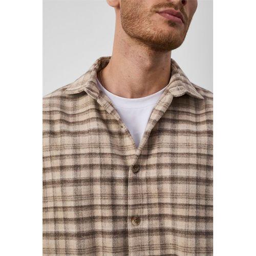 Fergus Relaxed Fit Pamuklu Blok Kareli Oduncu Erkek Gömlek - Bej