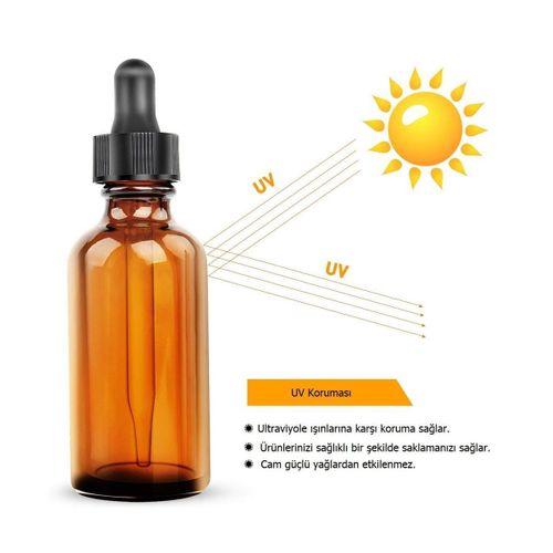 Amber Cam Şişe 10ml Beyaz Kapak Cam Damlalıklı Dereceli