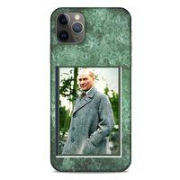 Apple Iphone 11 Pro Max Kılıf Atatürk (20) Koruyucu Kılıf Yeşil Mermer