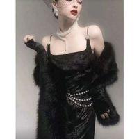 Kürk Orijinal Siyah Seksi Omuzluk Şık Kürk