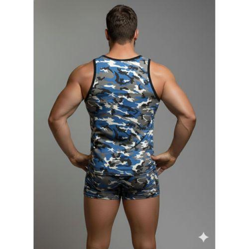 Erkek Kamuflaj Tank Top Boxer İç Çamaşır Takımı