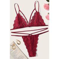 Kadın Bordo Dantel Sütyen Külot Takımı