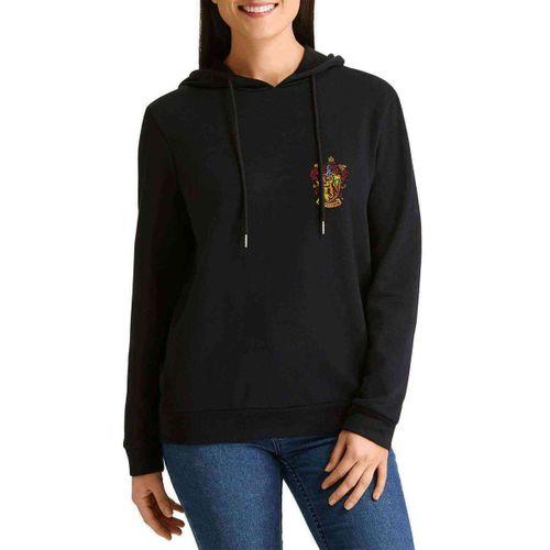HP Gryffindor Baskılı Siyah Kadın Kapşonlu Sweashirt
