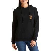 HP Gryffindor Baskılı Siyah Kadın Kapşonlu Sweashirt