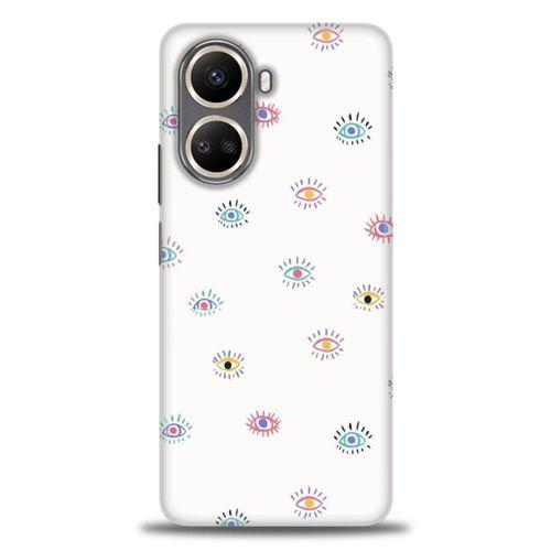 Realme C55 Kılıf HD Baskılı Kılıf - Renkli Gözler + Tam Ekran Koruyucu