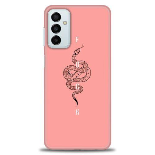 Samsung Galaxy M23 Kılıf HD Baskılı Kılıf - Pembe Yılan + Tam Ekran Koruyucu