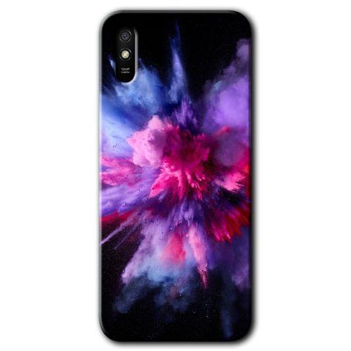 Redmi 9A Kılıf HD Desen Baskılı Arka Kapak - Color Splash Purple