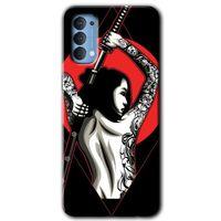 Oppo Reno 4 Kılıf HD Desen Baskılı Arka Kapak - Samurai Girl + Kırılmaz Cam