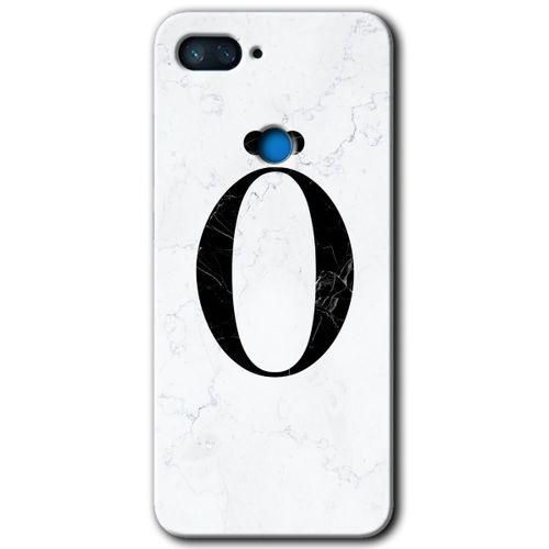 Xiaomi Mi 8 Lite Kılıf HD Desen Baskılı Arka Kapak - Beyaz Mermer Desenli Ö Harfi + Kırılmaz Cam