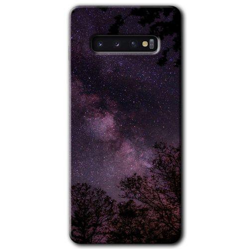 Galaxy S10 Kılıf HD Desen Baskılı Arka Kapak - Gece Galaksi