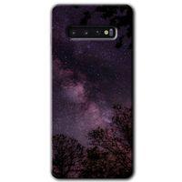 Galaxy S10 Kılıf HD Desen Baskılı Arka Kapak - Gece Galaksi