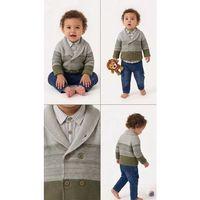 6/24 Ay Triko Hırkalı Tişörtlü 4 Parça Bebek Takımı