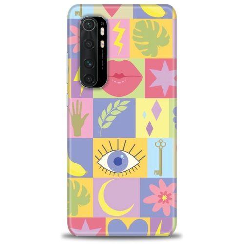 Xiaomi Mi Note 10 Lite Kılıf HD Baskılı Kılıf - Tek Göz + Tam Ekran Koruyucu