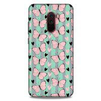 Xiaomi Pocophone F1 Kılıf Kelebek Etkisi (43) Thin Fit Kılıf Kahve Yeşil